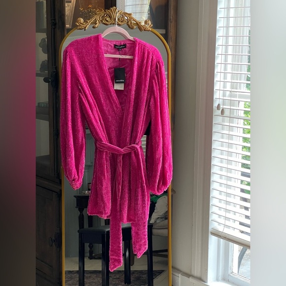 NWT Retrofête Hot Pink GABRIELLE SEQUIN ROBE - Picture 1 of 15
